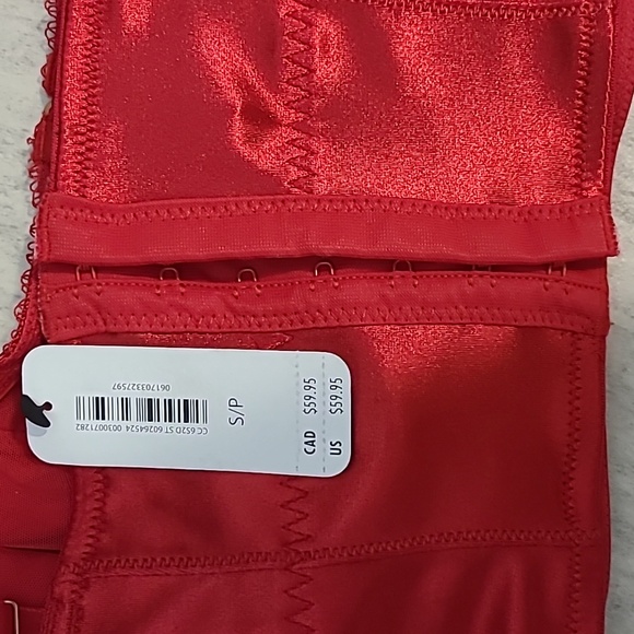 La SENZA Unlined Satin Balconette Bra Top in Cosmo Red - Picture 6 of 6